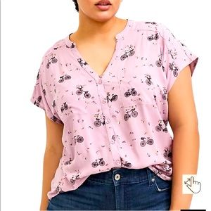 Bicycle Print Dolman Blouse (Washed never worn) - Size 3